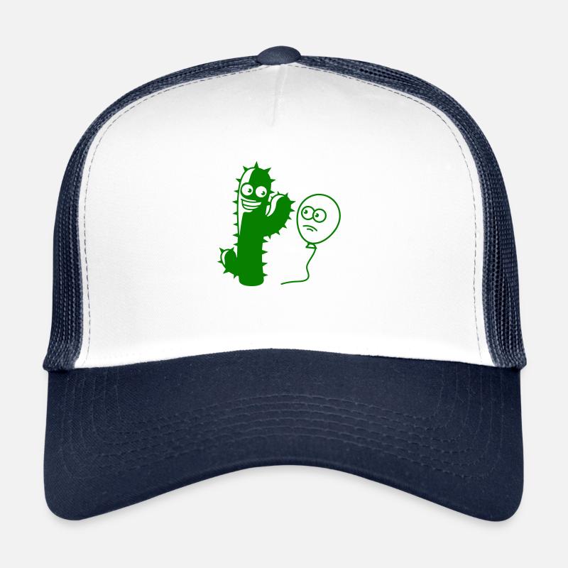 Cactus ballon poignée de main salutation pointes - Casquette trucker  - blanc/marine
