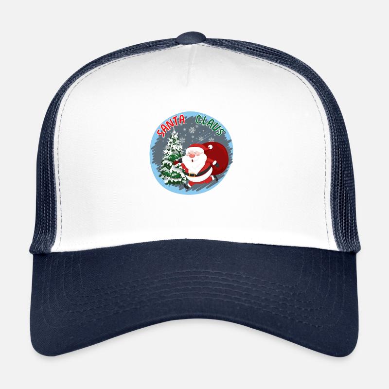 Père Noël - Casquette trucker  - blanc/marine