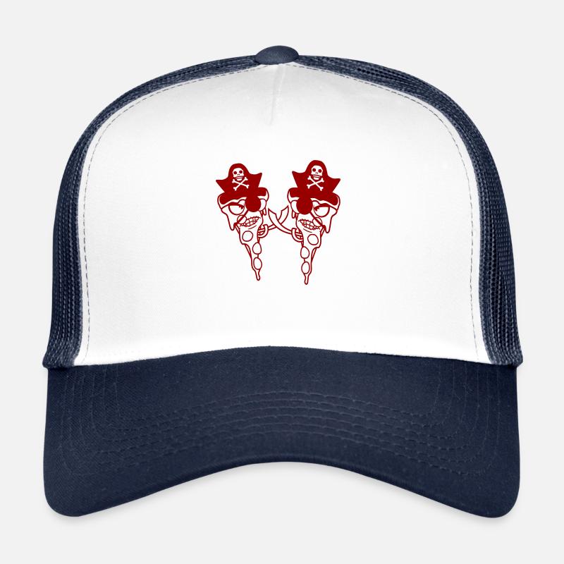 2 Evil Fast Food Pizza Pirate Duel Eye Patch Casquette trucker 