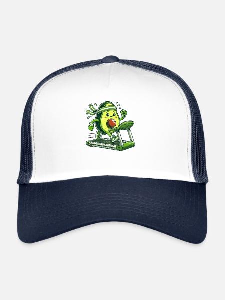 Un avocat sportif - Casquette trucker  - blanc/marine - Devant