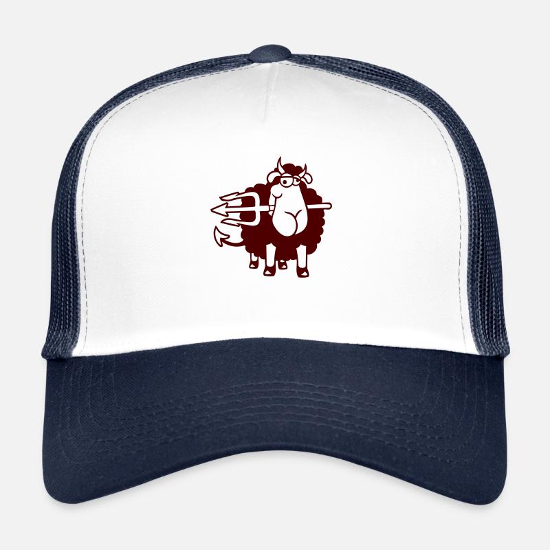 Sheep Devil Satan Hell Evil Trident Horns Cool Trucker Cap