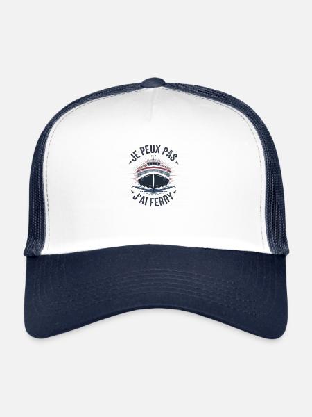 je peux pas j'ai ferry - Casquette trucker  - blanc/marine - Devant