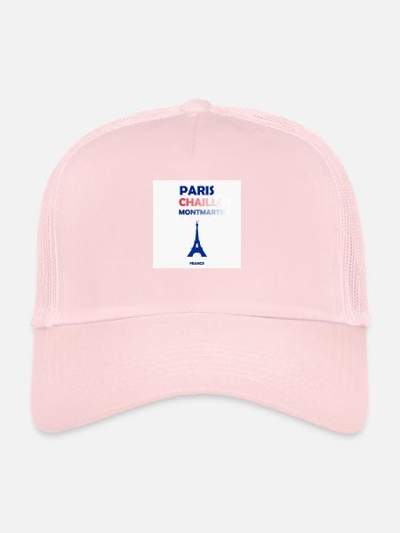 Paris, France - Casquette trucker  - rose pâle - Devant