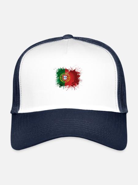 Portugal drapeau en tant que taches de couleur - Casquette trucker  - blanc/marine - Devant