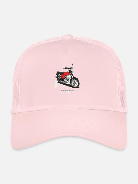 S51 (rouge) // Illustration - Casquette trucker  - rose pâle - Devant