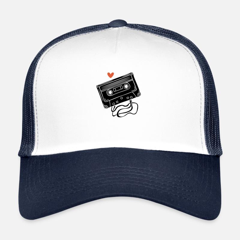 Kassette & Stift - Trucker Cap - Weiß/Navy