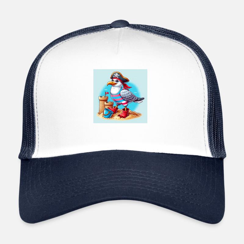 Mouette pirate pour enfants avec château de sable et seau Casquette trucker 