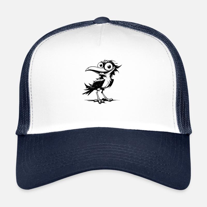Oiseau rieur amusant avec de grands yeux Casquette trucker 