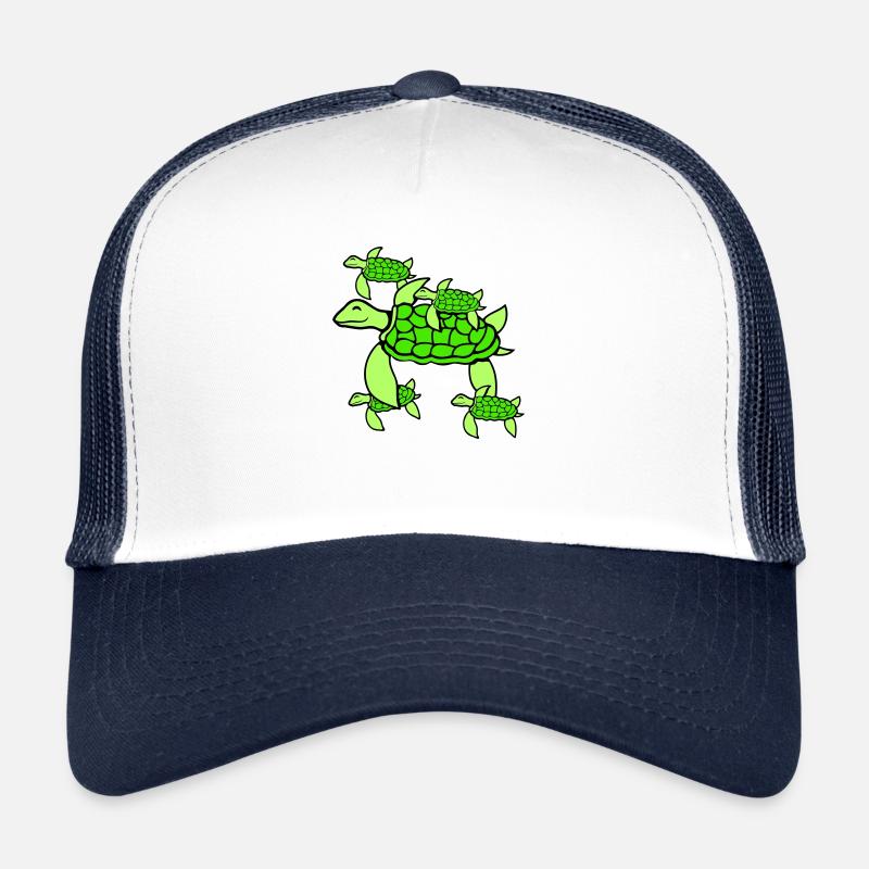 5 Wasserschildkröten Kinder Mama Mutter Vater Papa Trucker Cap