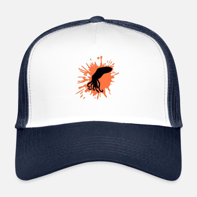 Octopus Peinture Blobs Octopus Drops Graffiti Blobs - Casquette trucker - blanc/marine