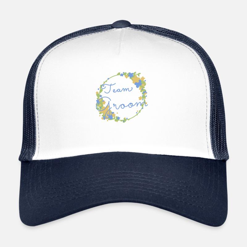 Équipe Groom / Équipe Bräutigam - Casquette trucker  - blanc/marine
