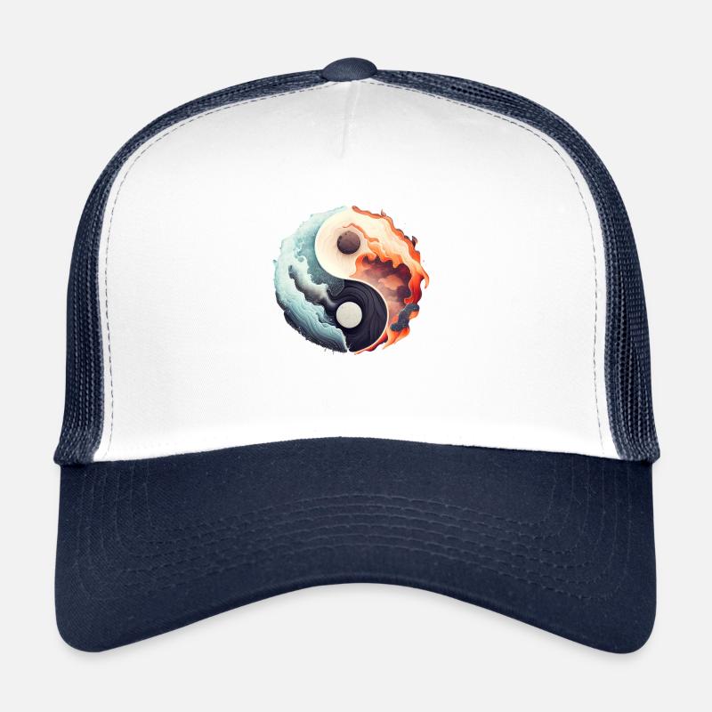 Ying Yang - Water vs Stone in Fire Trucker Cap