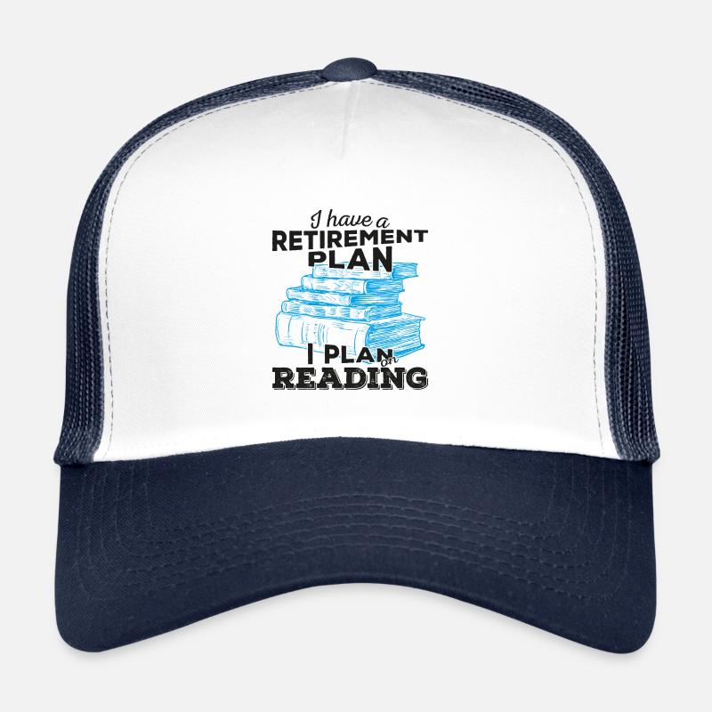 Retirement plan reading (dark) Trucker Cap