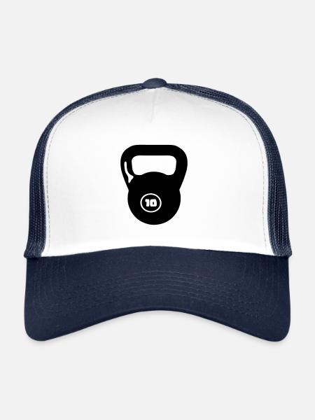 poids haltere cross musculation - Casquette trucker  - blanc/marine - Devant