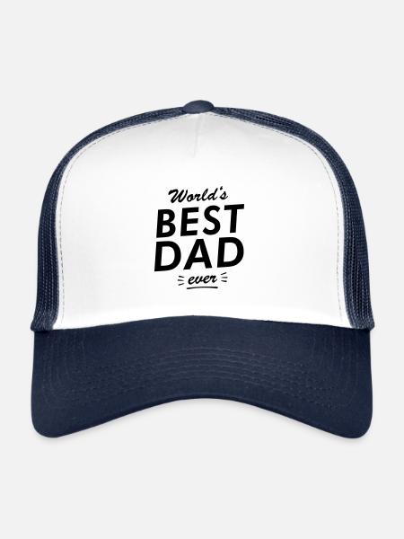worlds best dad ever - Trucker Cap - white/navy - Front