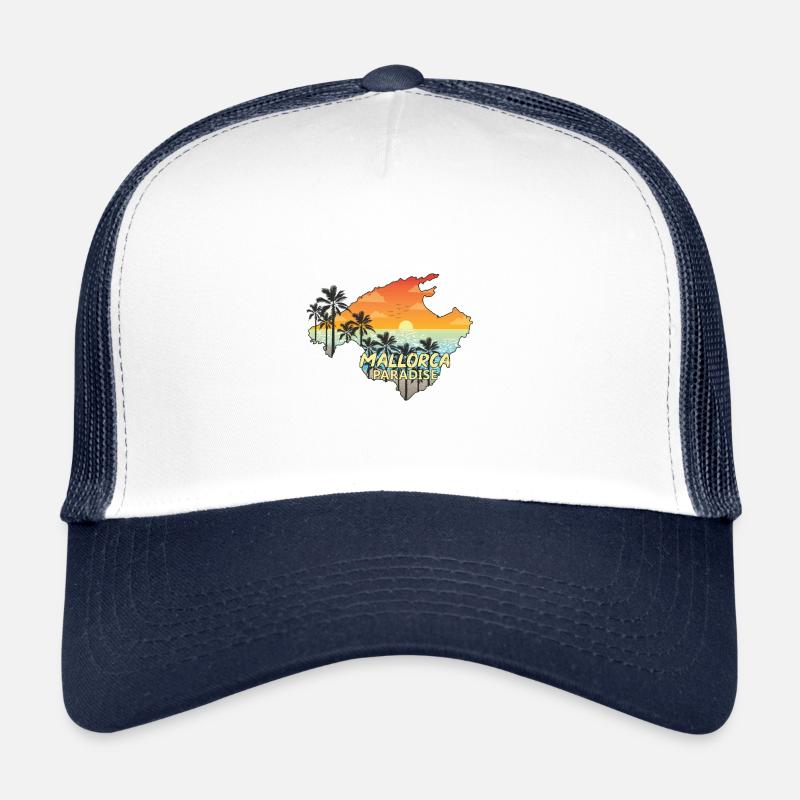 Mallorca - Trucker Cap - Weiß/Navy