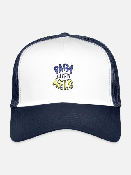 Papa ist mein Held! - Trucker Cap - Weiß/Navy