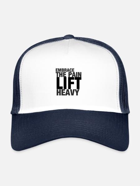 Idée de cadeau de levage de force musculation Gym Beast - Casquette trucker  - blanc/marine - Devant