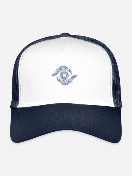Odin Corbeau Huginn Muninn Ragnarok myther thor cadeau - Casquette trucker  - blanc/marine - Devant