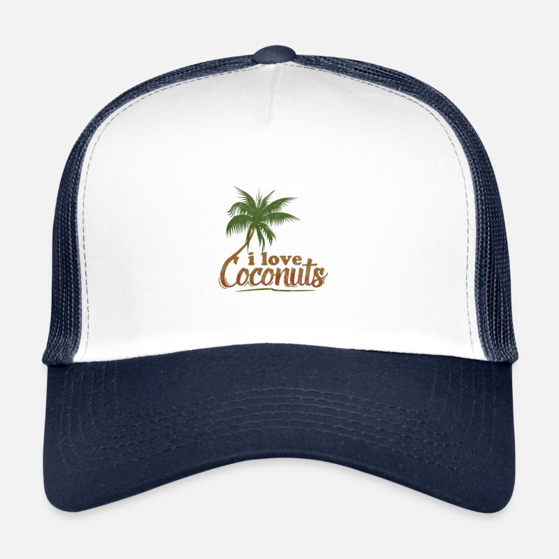 I love J’adore Noix de coco Palme Coconuts Casquette trucker 
