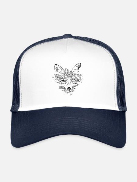 Visage de renard - Visage de renard - Casquette trucker  - blanc/marine - Devant