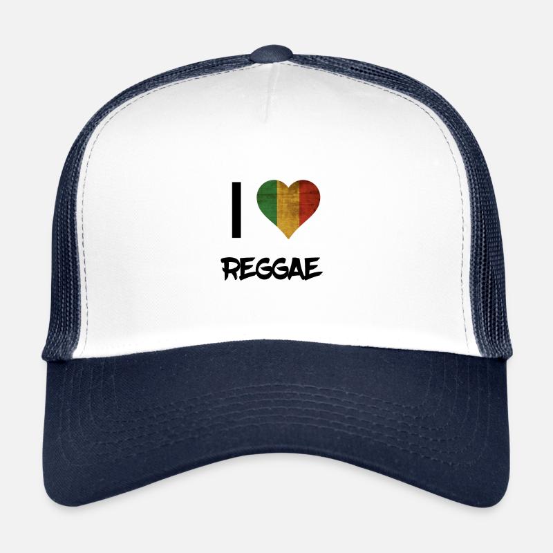 J'aime le reggae - Casquette trucker  - blanc/marine