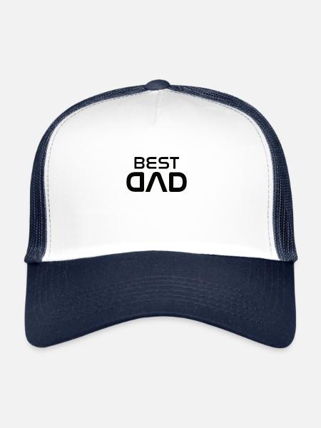 Meilleur papa meilleur papa - Casquette trucker  - blanc/marine - Devant