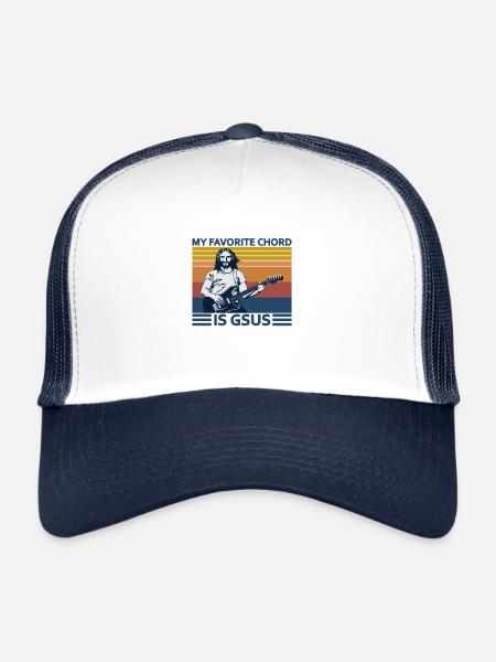 Mon accord préféré est la guitare Gsus - Casquette trucker  - blanc/marine - Devant