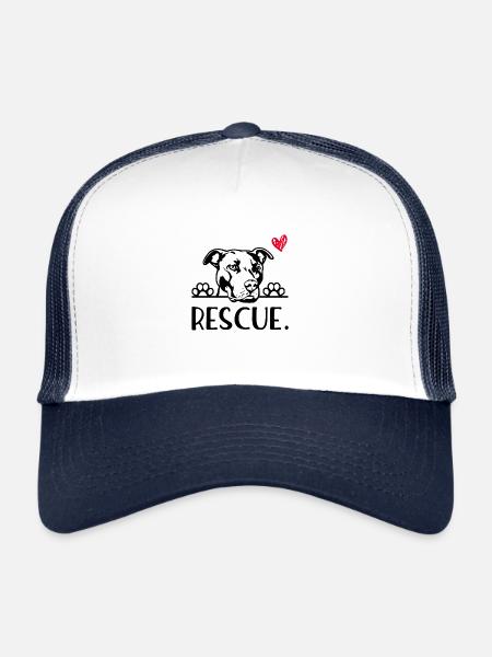 Pit Bull Rettung Pitbull süße Puppie Geschenk - Trucker Cap - Weiß/Navy - Vorne