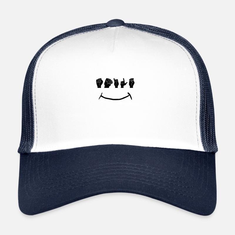 Gebärdensprache Lächeln Spruch - Trucker Cap - Weiß/Navy