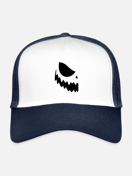 Tenue partenaire Halloween Pumpkin - Casquette trucker  - blanc/marine - Devant