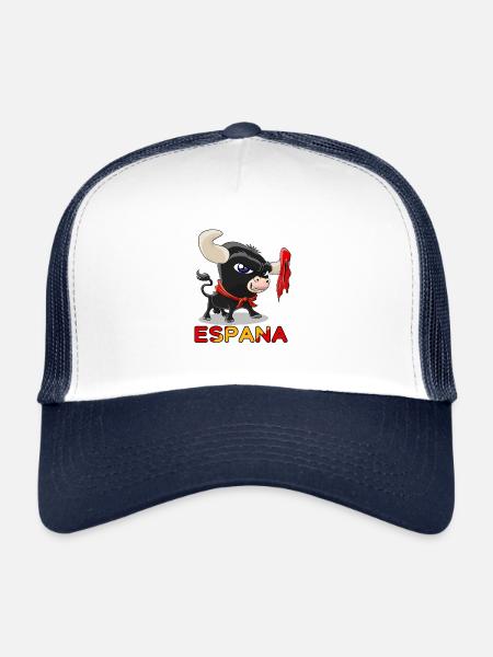 Taureau mignon Tauromachie Espana - Casquette trucker  - blanc/marine - Devant