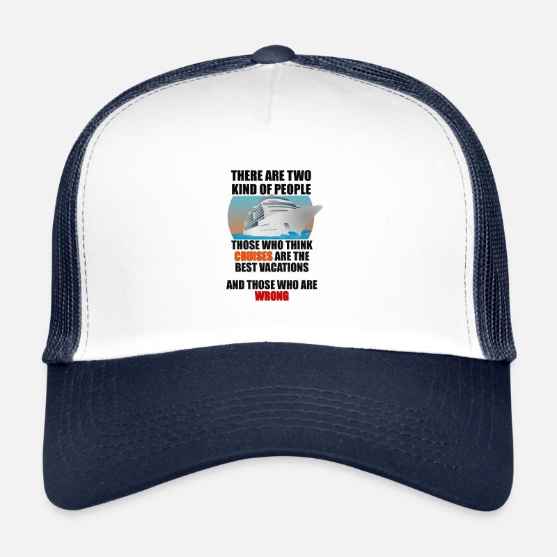 Lustiges Kreuzfahrt-Reisen Design - Trucker Cap - Weiß/Navy