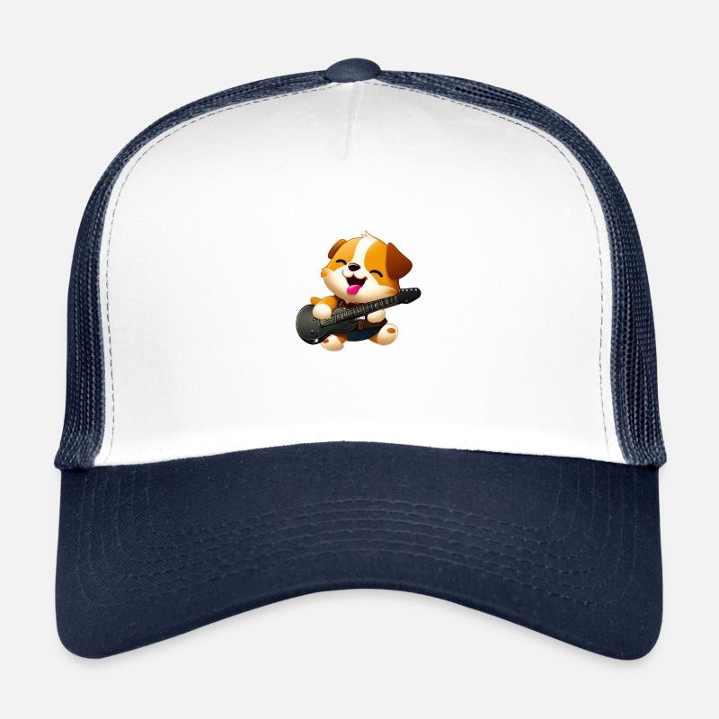 Dog with guitar Trucker Cap