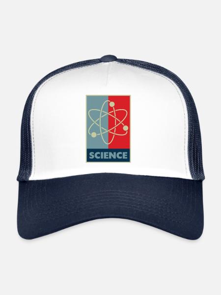 Science atom model - Trucker Cap - white/navy - Front