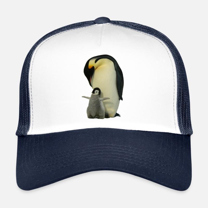 Penguin with baby - Trucker Cap - white/navy