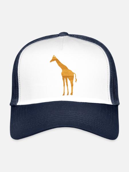 giraffe holz - Trucker Cap - white/navy - Front