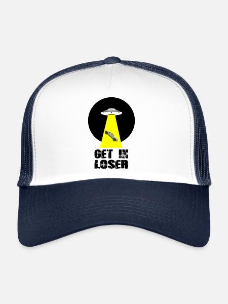 Get In Loser White Ovni Cybertruck Mars - Casquette trucker  - blanc/marine - Devant