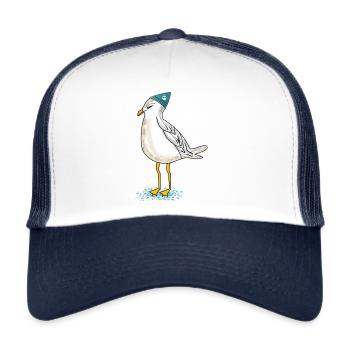 Möwe an der Küste - Trucker Cap - Weiß/Navy - Vorne