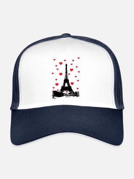 Paris - Casquette trucker  - blanc/marine - Devant