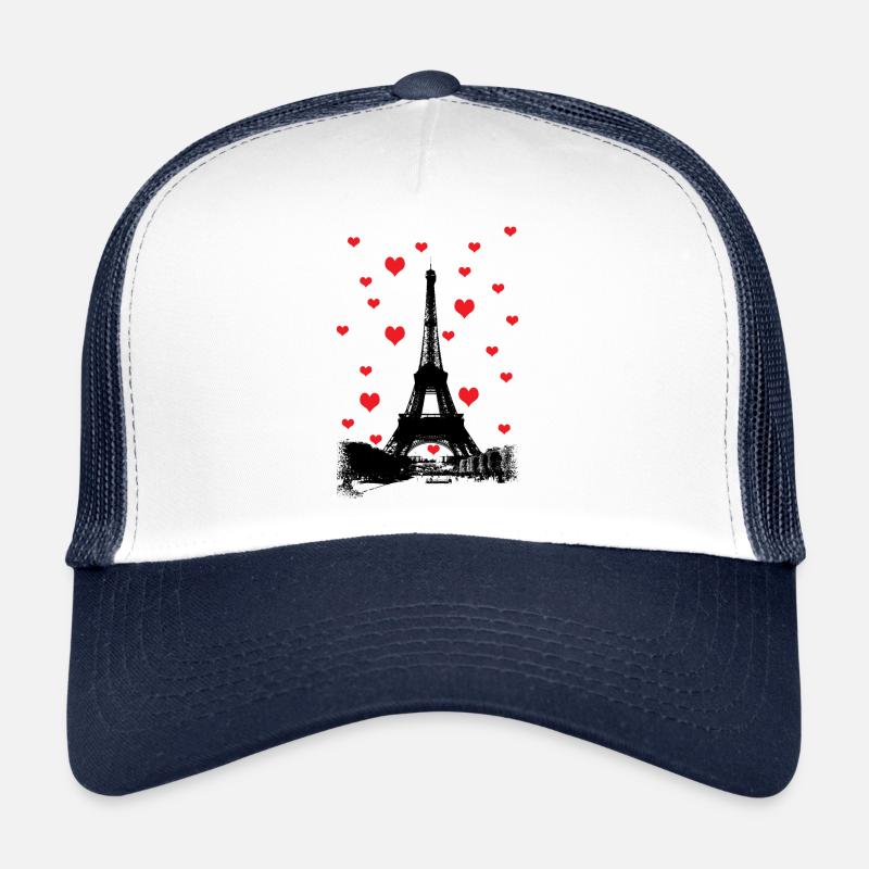 Paris - Casquette trucker  - blanc/marine