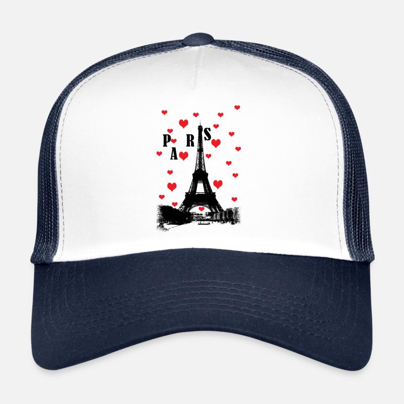 Paris - Trucker Cap - Weiß/Navy