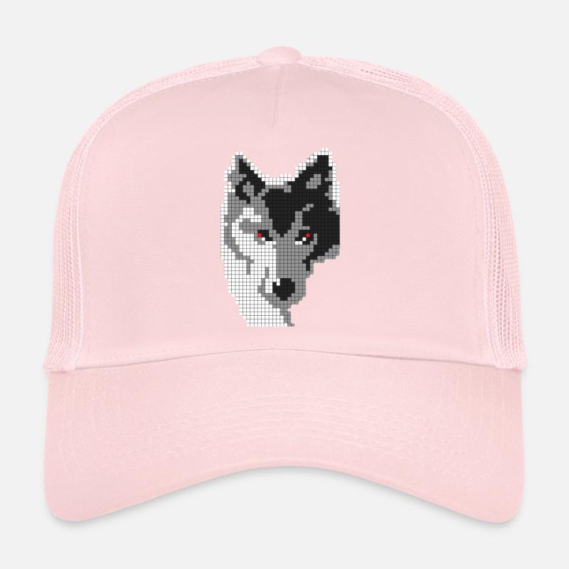 Loup gris en forme de t-shirt pixel Classic Casquette trucker 
