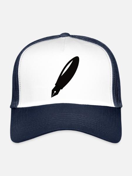 Stift Füller - Trucker Cap - Weiß/Navy - Vorne