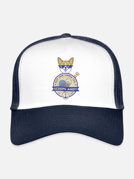 keep your summer cool - scoops ahoy - Trucker Cap - white/navy - Front