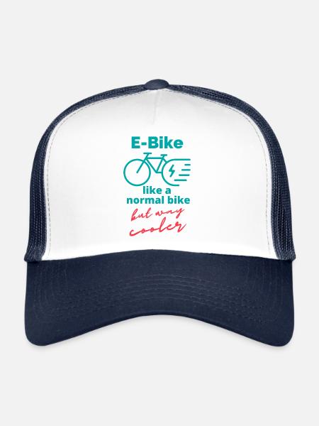 E Bike E-mtb ebike vélo électrique e MOUNTAINbike - Casquette trucker  - blanc/marine - Devant