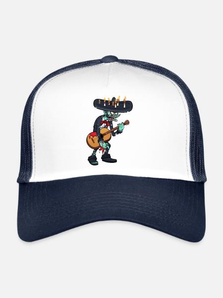 Day Of The Dead Zombie Mariachi - Trucker Cap - white/navy - Front