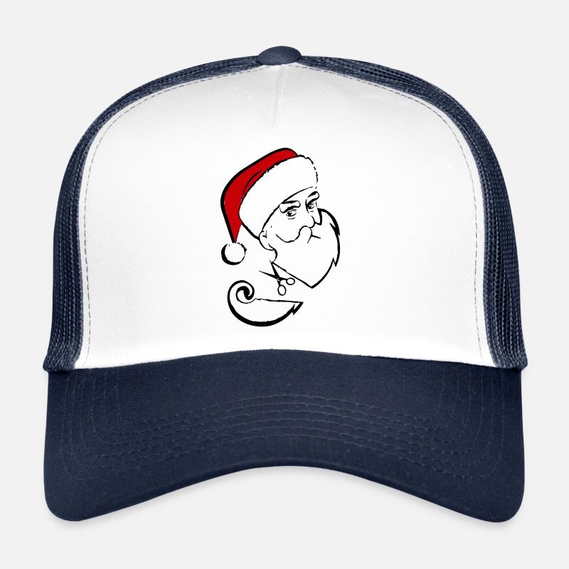 Découpe de barbe du Père Noël - Casquette trucker  - blanc/marine