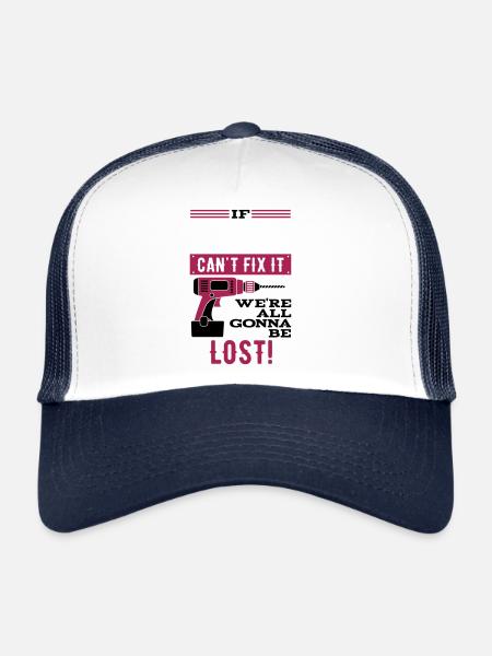 Si... Je ne peux pas le réparer, nous sommes perdus - Casquette trucker  - blanc/marine - Devant
