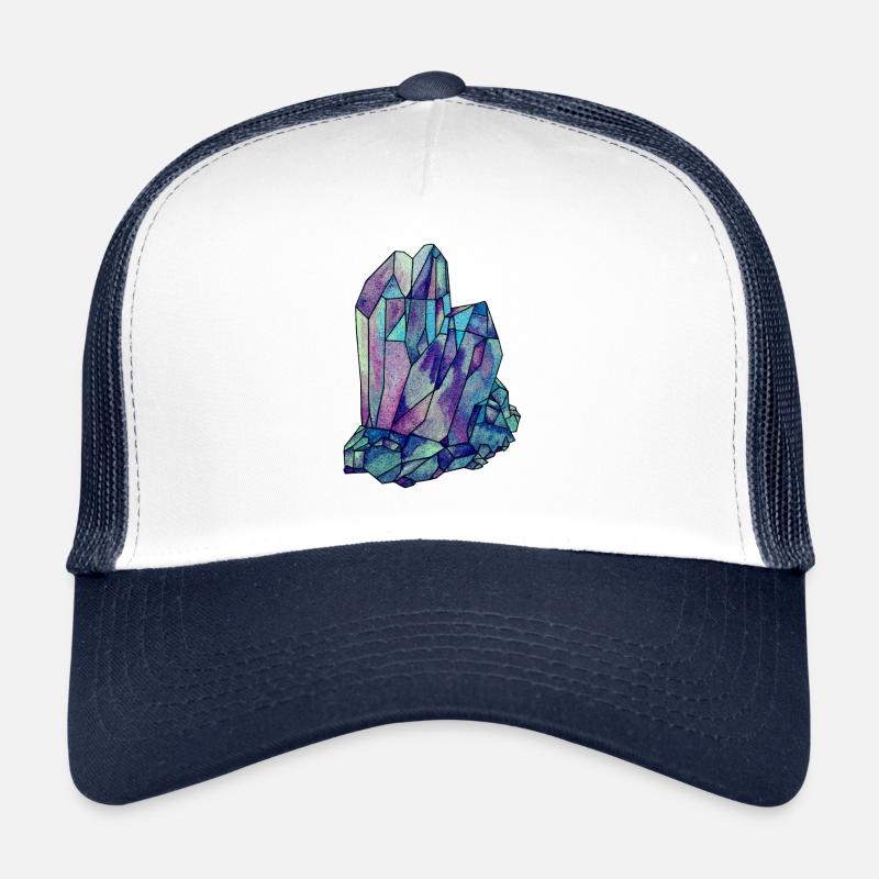 Cristal Gemstone Diamant Bijou bleu turquoise violet Casquette trucker 